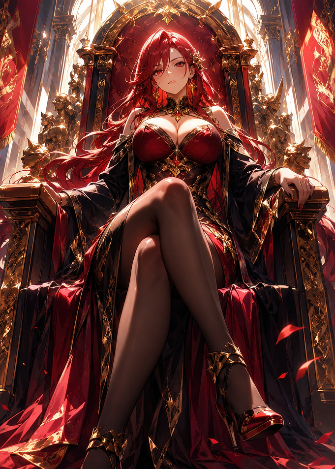 Regal Woman on Throne