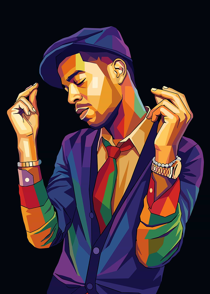 Colorful Portrait of a Kid Cudi