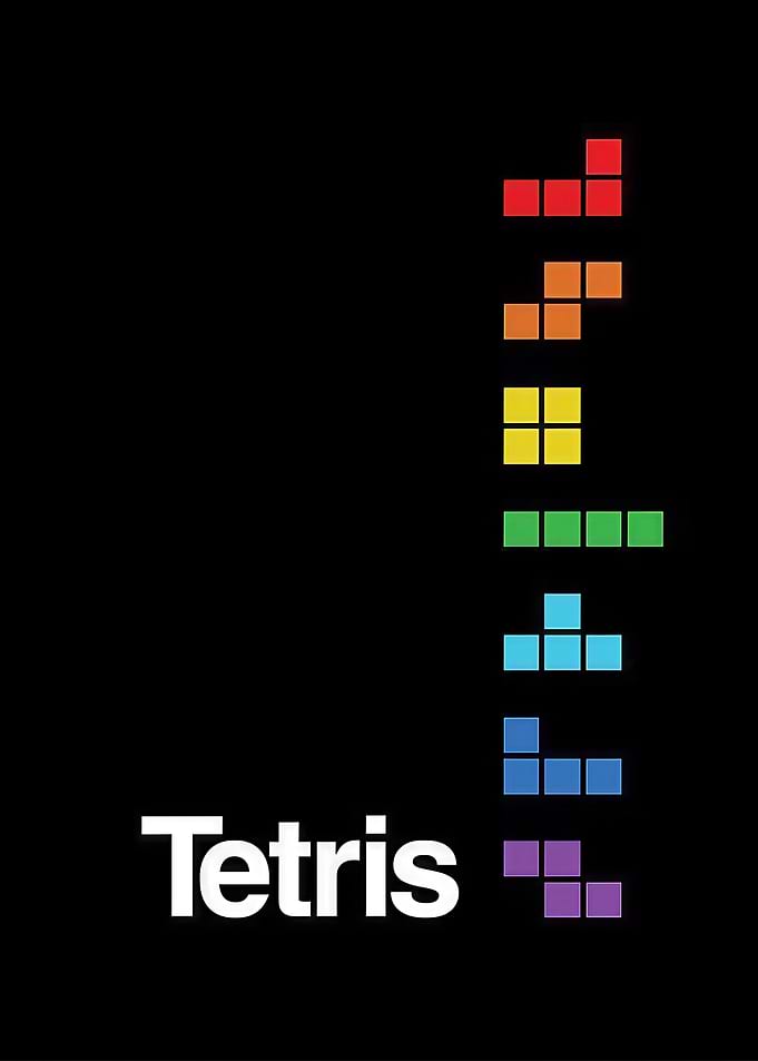 Tetris Logo with Rainbow Blocks