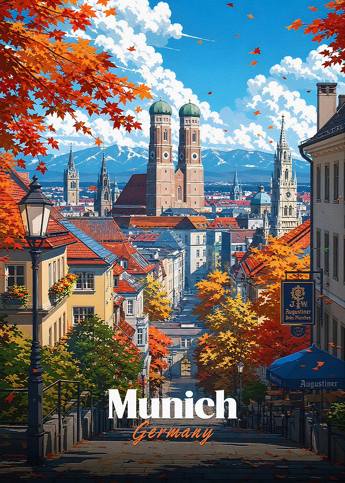 Munich Cityscape in Autumn