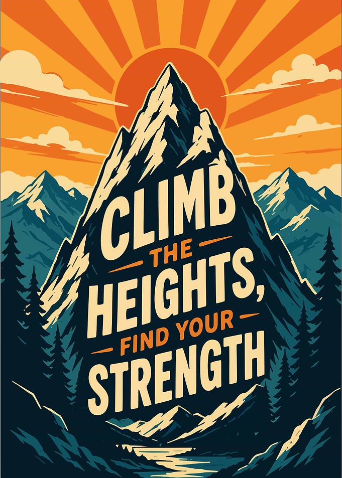 Climb the Heights, Find Your Strength Poster