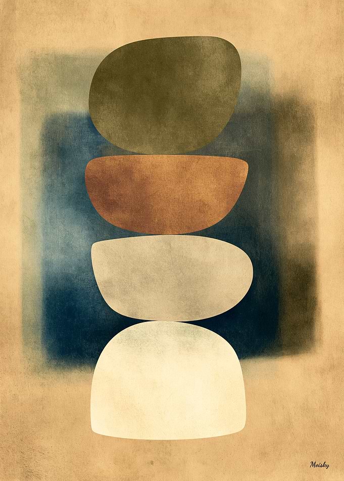 Wabi-Sabi Stone Field No. 03 – Foundation Abstract Wall Art