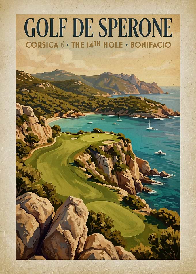 Golf de Sperone Vintage Poster