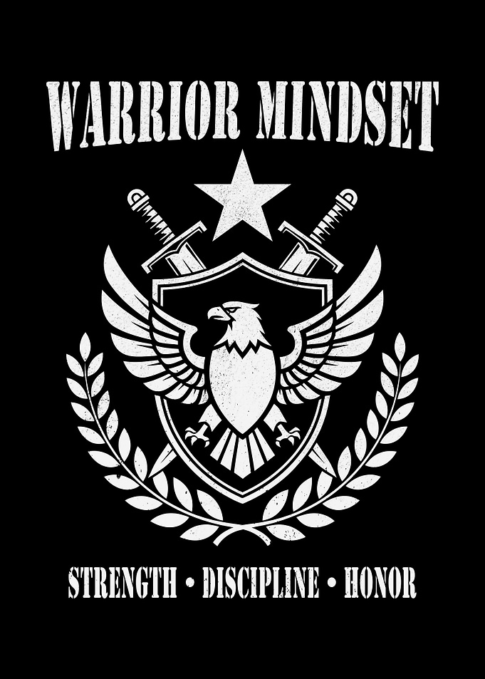 Warrior Mindset Emblem Strength Discipline Honor Illustration