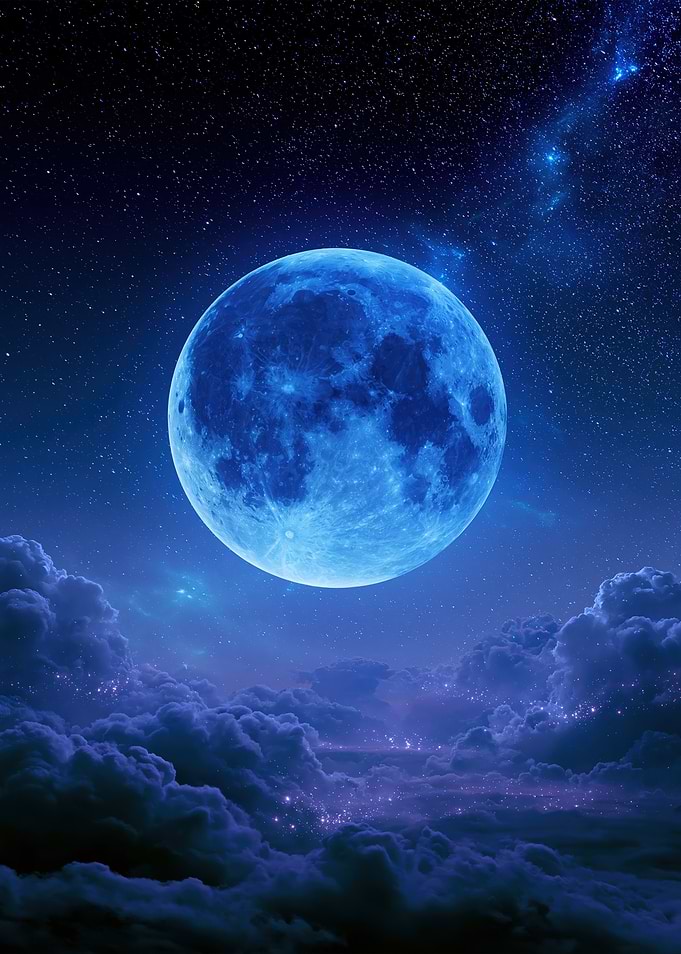 Blue Moon Over Clouds