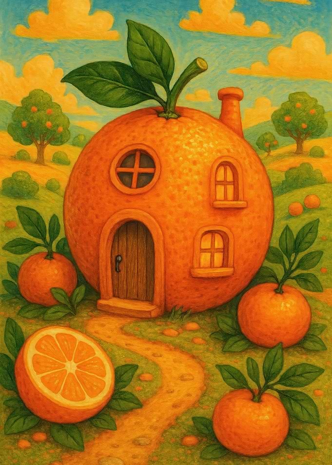 Orange House in a Citrus Grove