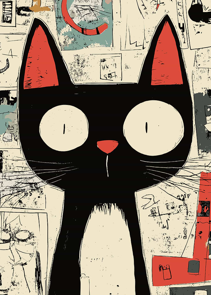 Black Cat with Big Eyes