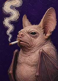 Bat Smoking a Cigarette