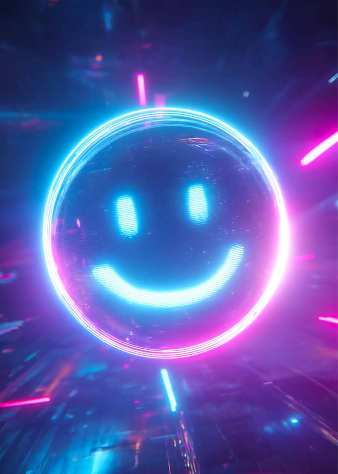 Neon Smiley Face