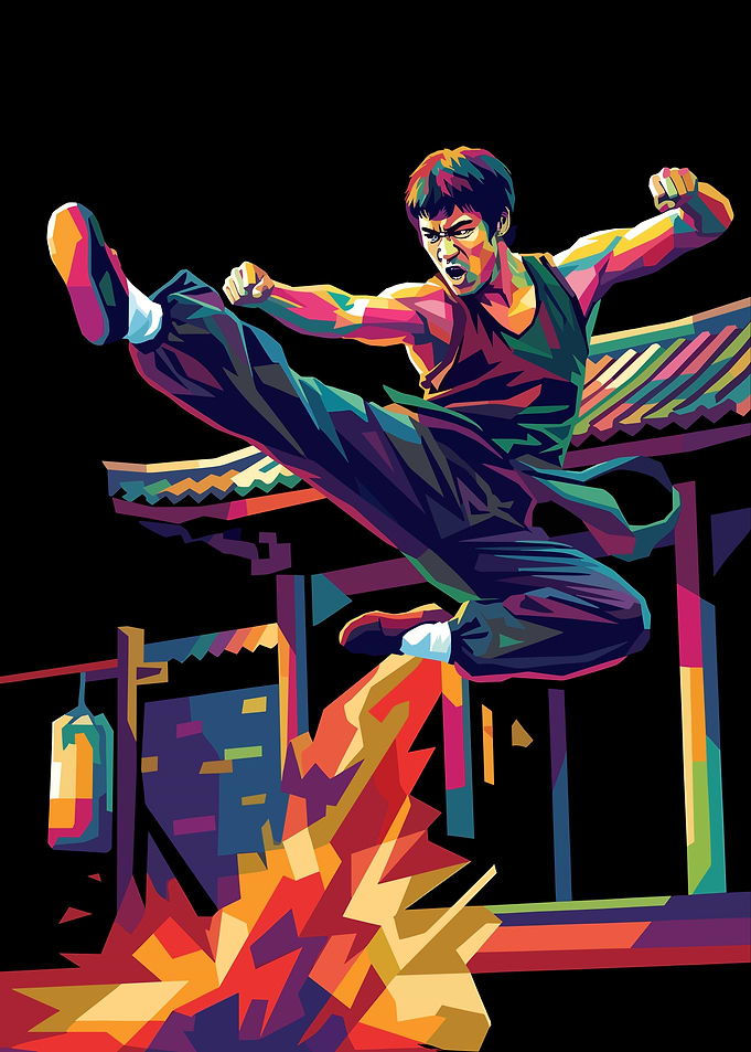 Bruce Lee Pop Art Portrait