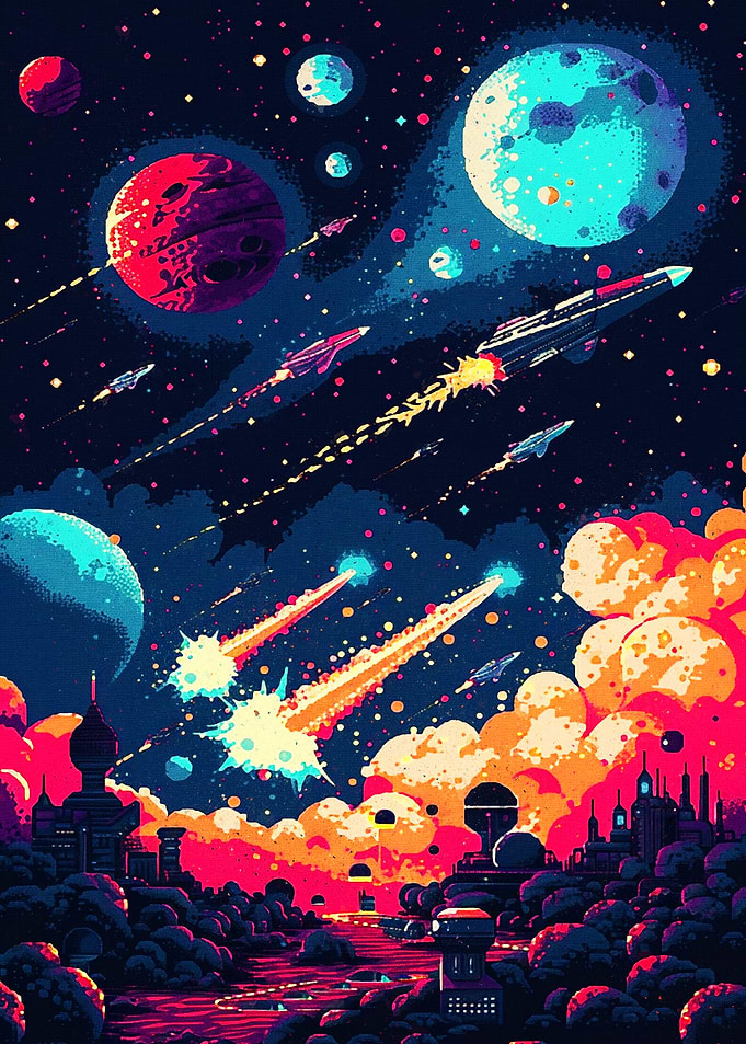 Retro Sci-Fi Space Battle