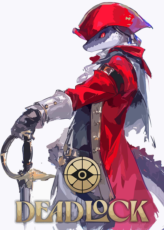 Pirate Lizard Character with Sword
