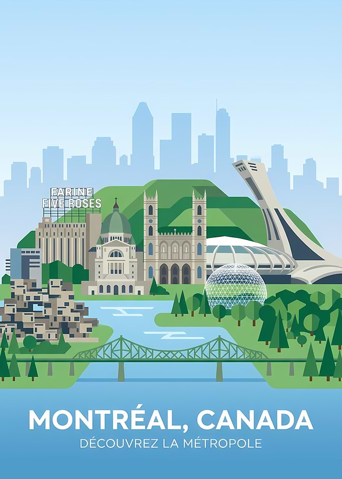 Montreal Cityscape Illustration