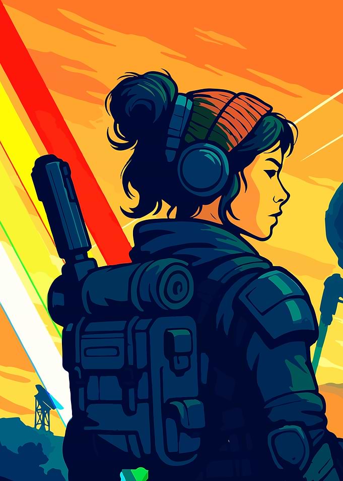 Woman with backpack and headphones