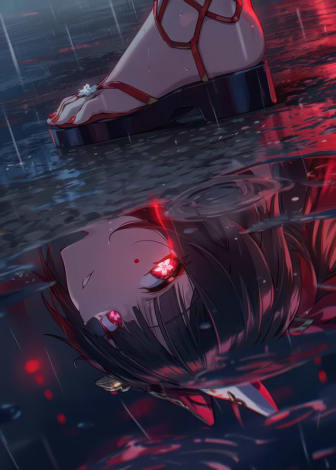 Girl Reflected in Rain