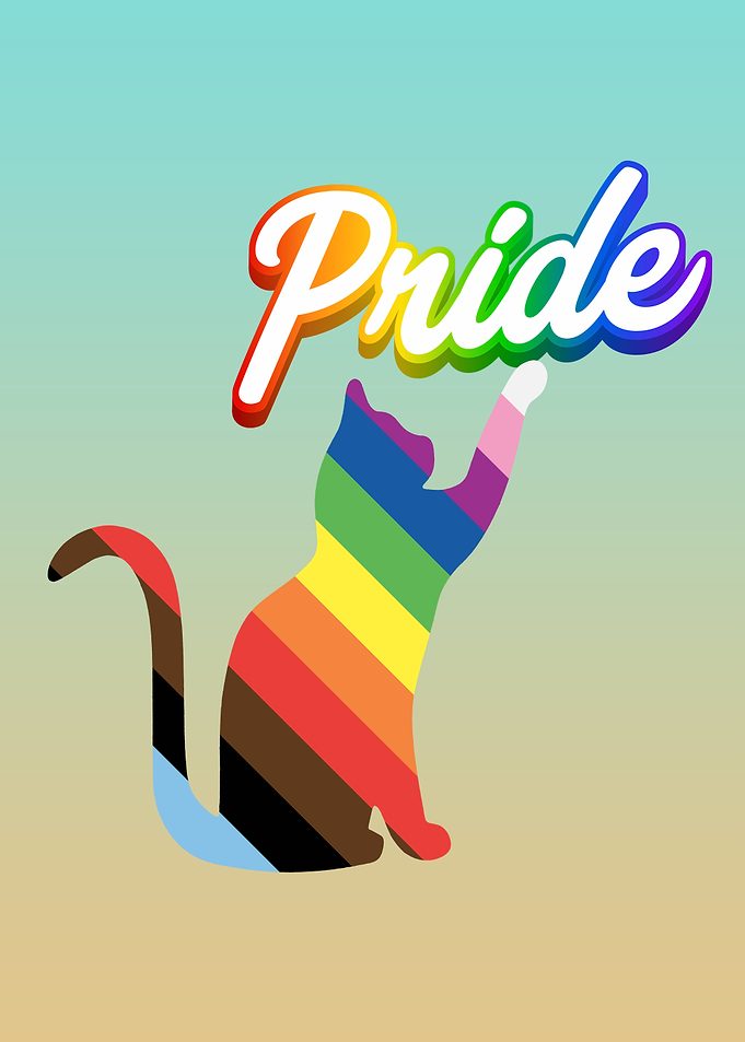Pride Cat with Rainbow Colors animal
