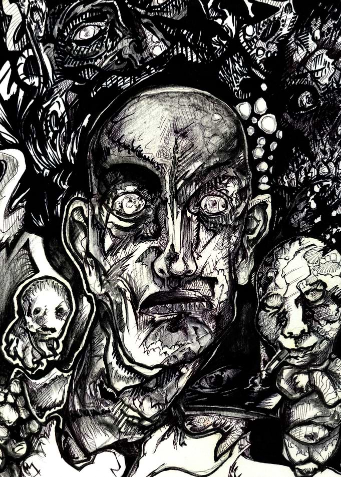 Disturbing Portrait with Multiple Faces