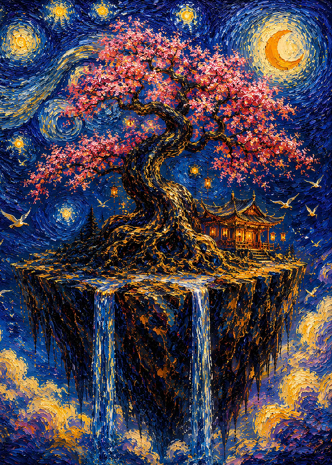 Floating Island Cherry Blossom Tree