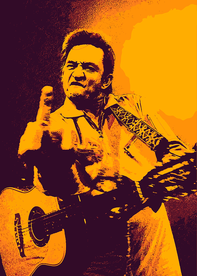 Johnny Cash Performing with Guitar