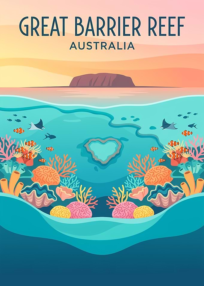 Great Barrier Reef Travel Poster