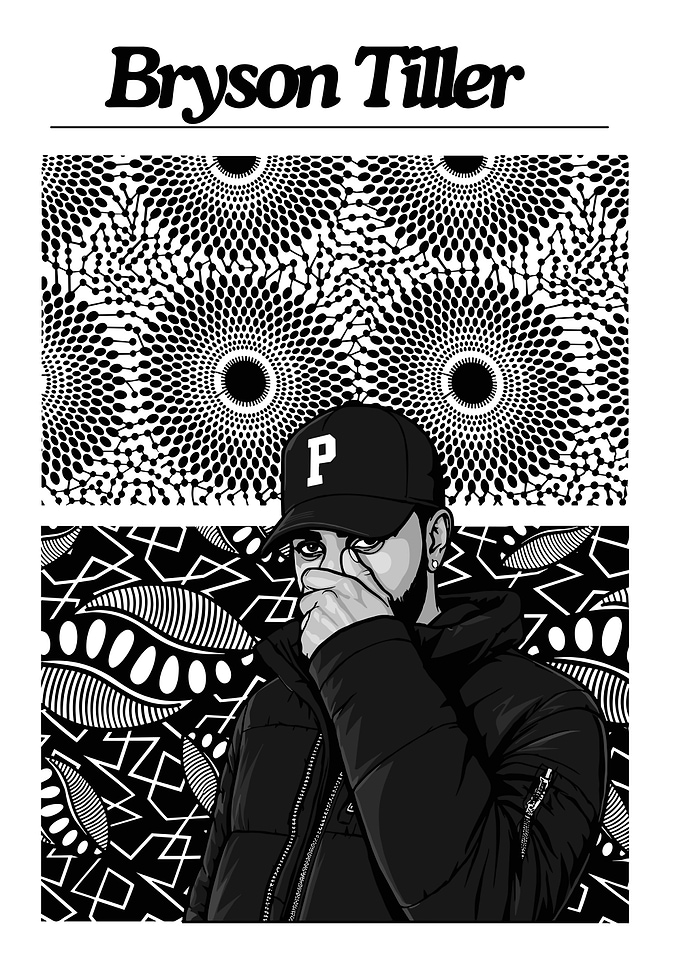 Bryson Tiller Portrait with Abstract Background