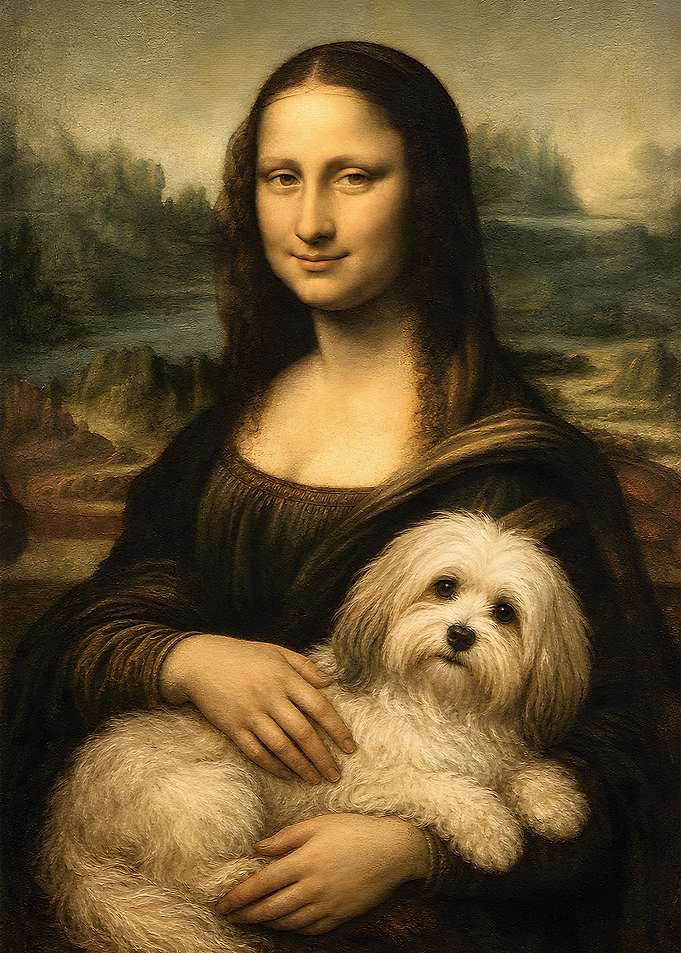 Mona Lisa Holding a Dog