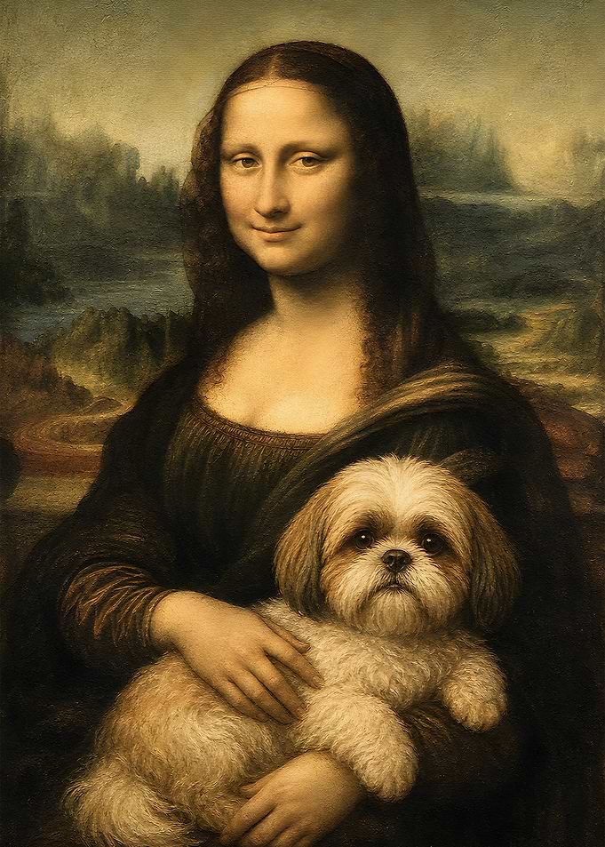 Mona Lisa Holding a Dog