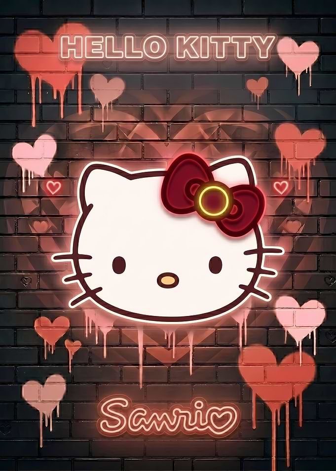 Hello Kitty Neon Wall Art