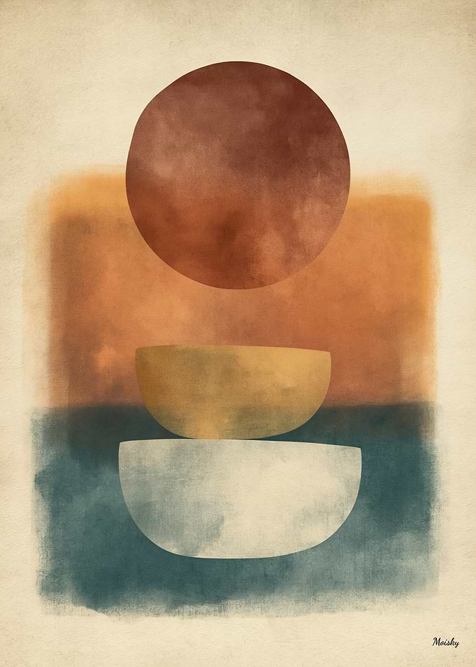 Wabi-Sabi Stone Field No. 10 – Alignment Abstract Wall Art