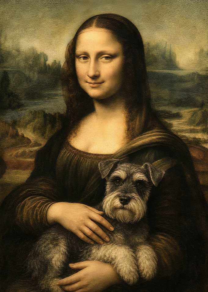 Mona Lisa with Schnauzer