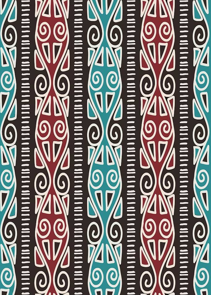 Tribal Pattern with Swirls and Triangles