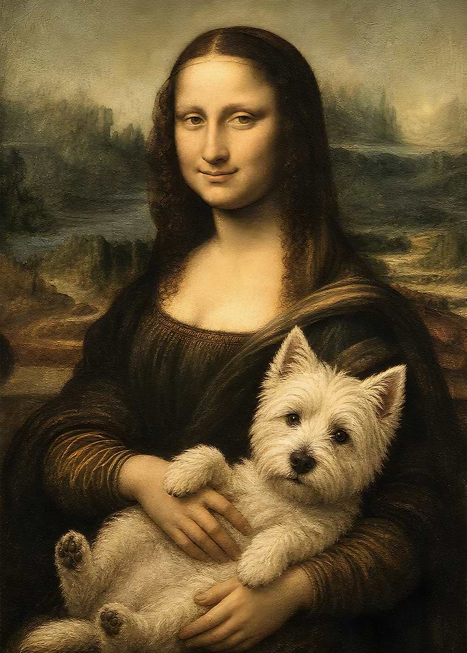 Mona Lisa Holding a Dog