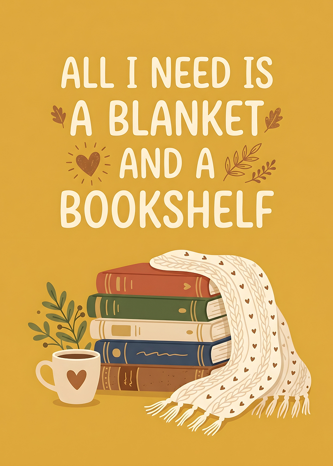 Cozy Reading Scene with Books and Coffee