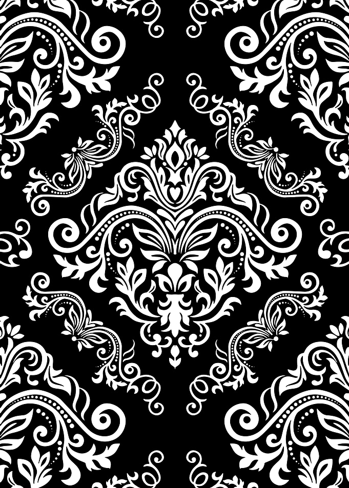 Black and White Damask Pattern