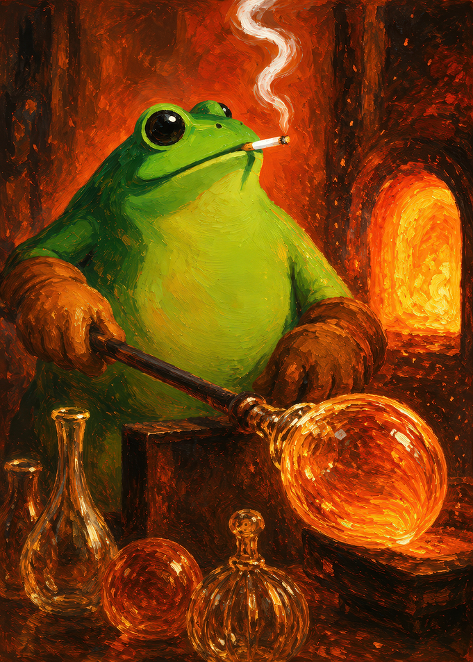 Frog Glassblower Smoking