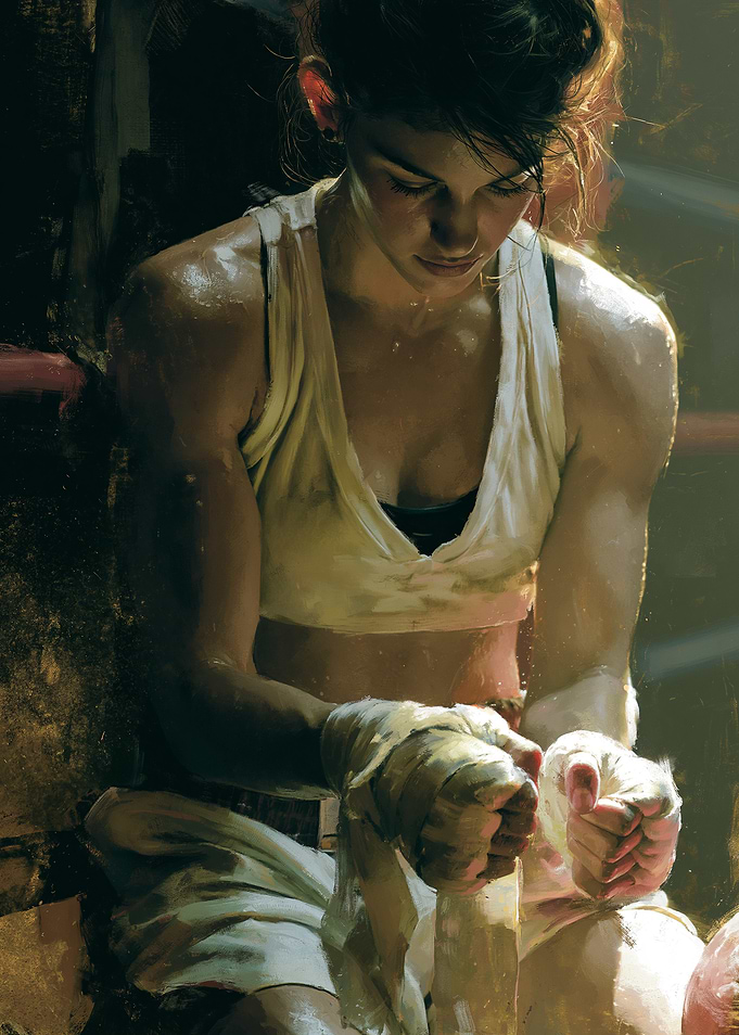 Female Boxer Taping Hands