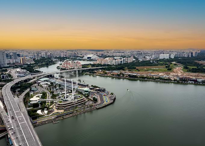 Singapore Flyer and Marina Bay Circuit