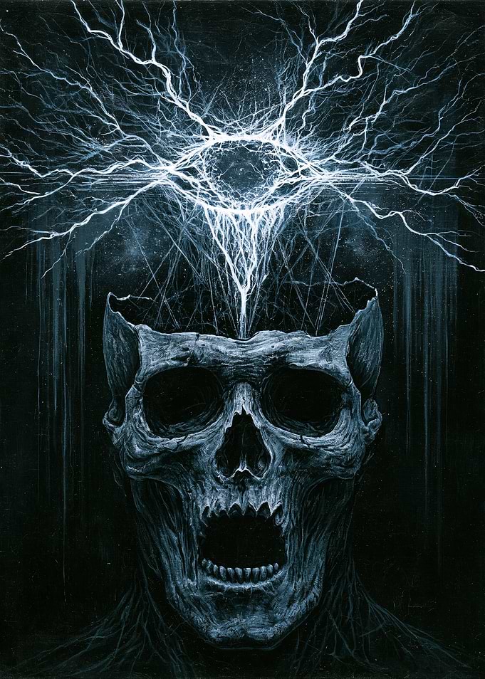 Skull with Lightning Brainstorm