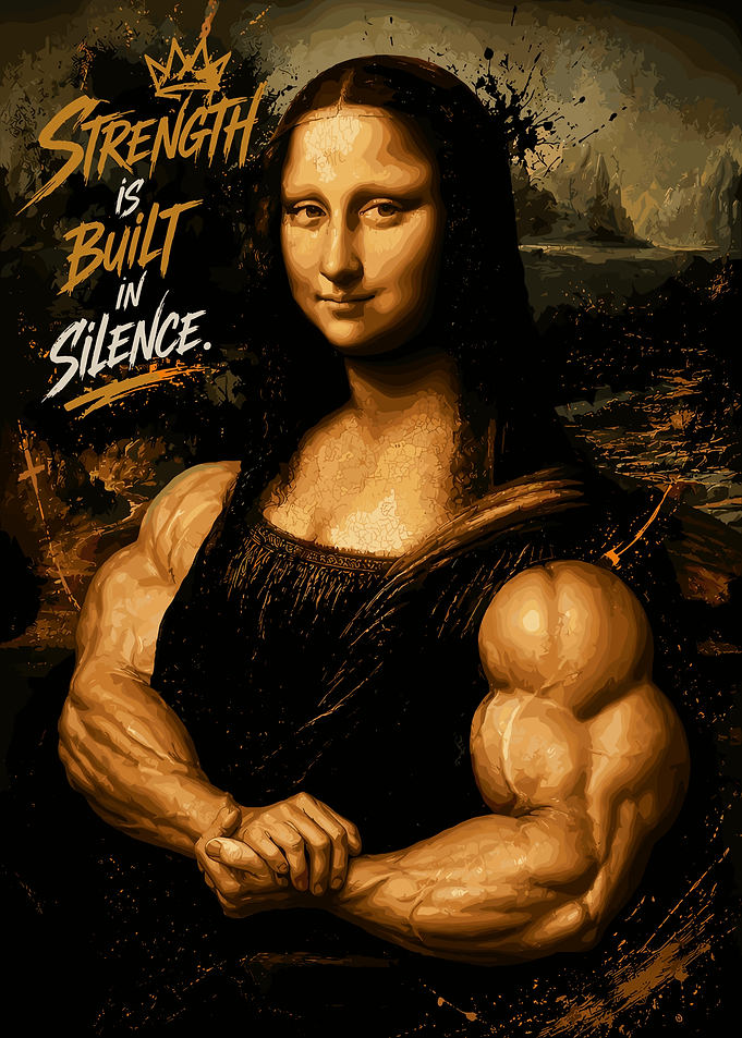 Mona Lisa with Muscular Arms