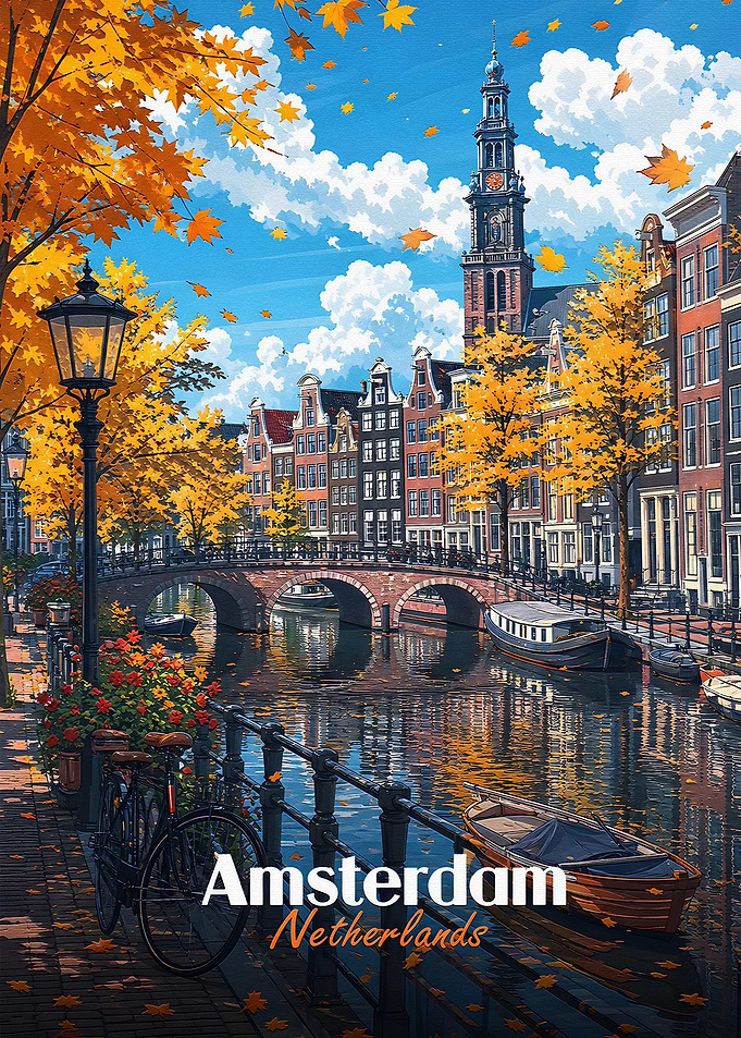 Autumn in Amsterdam Canal