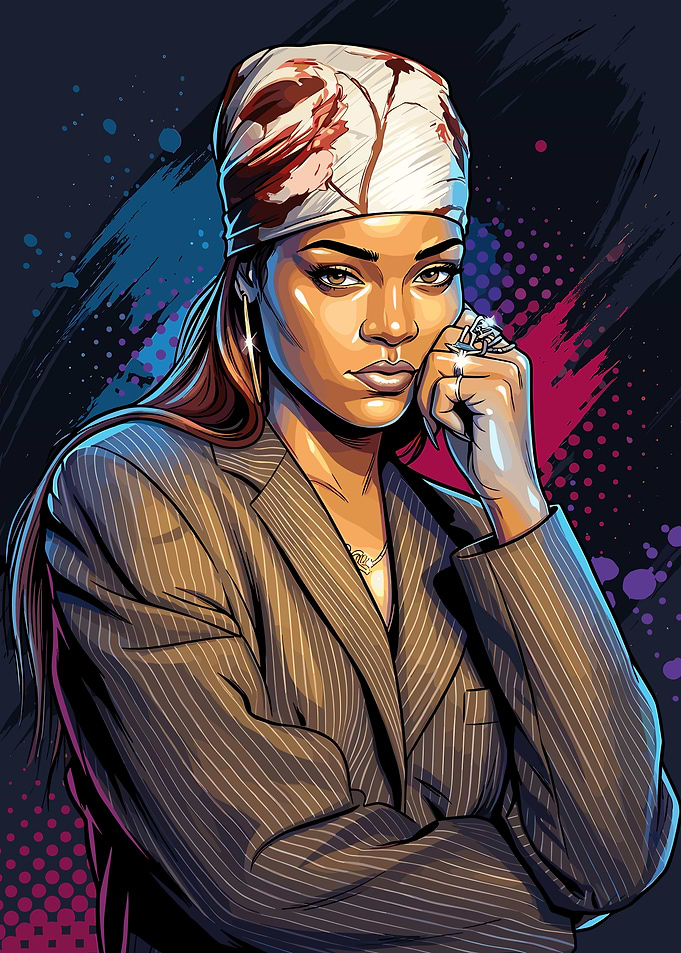 portrait of Rihanna