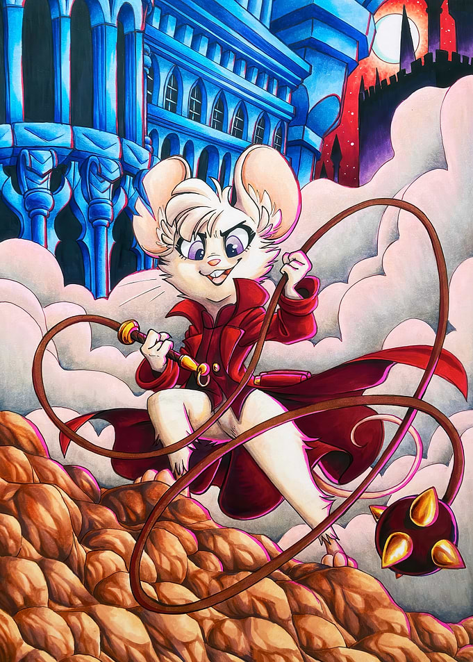 Anthropomorphic Mouse Warrior with Whip