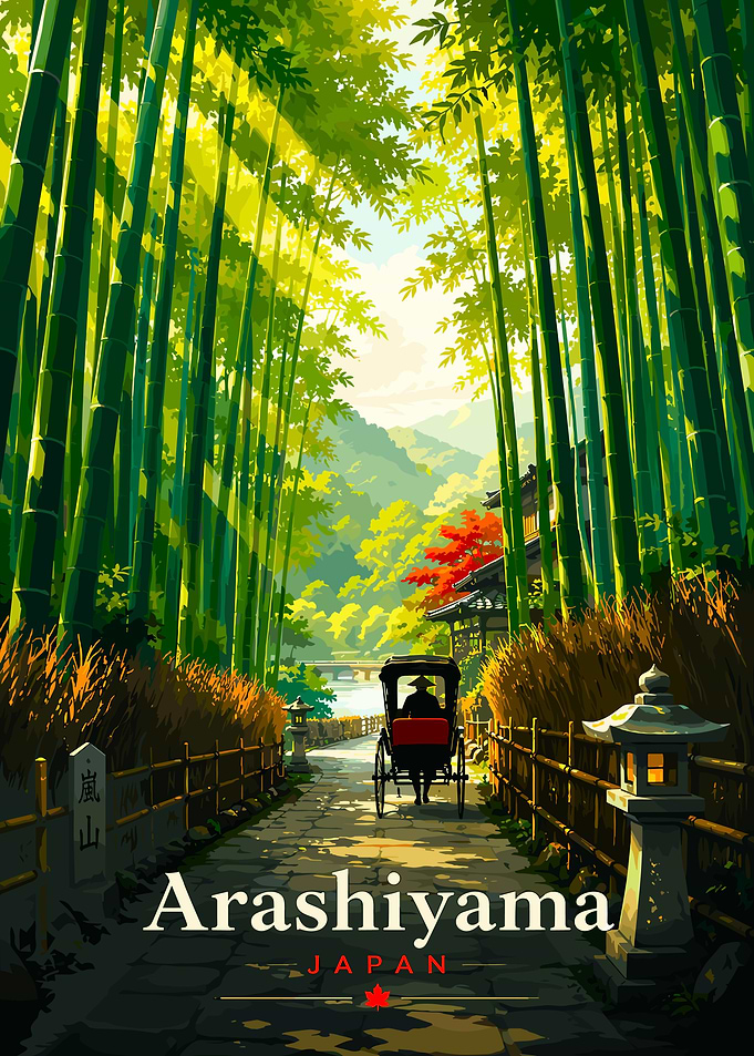 Arashiyama Japan Travel Poster