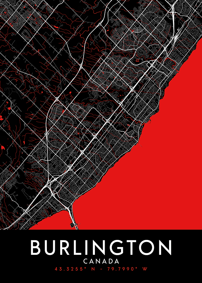 Burlington Dark Map