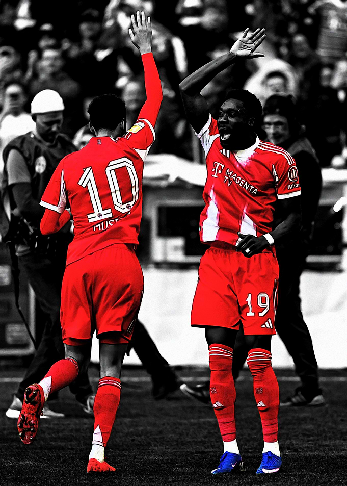 Soccer players celebrating