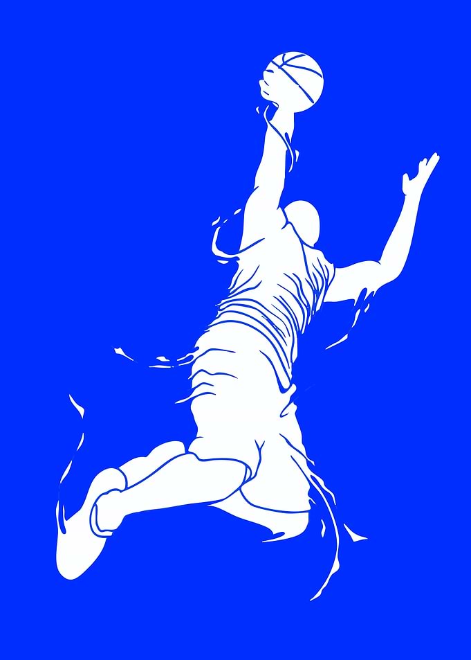 Basketball Player Dunking Silhouette