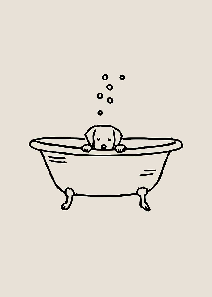 Cute Dog in Bathtub with Bubbles bathroom toilet funny