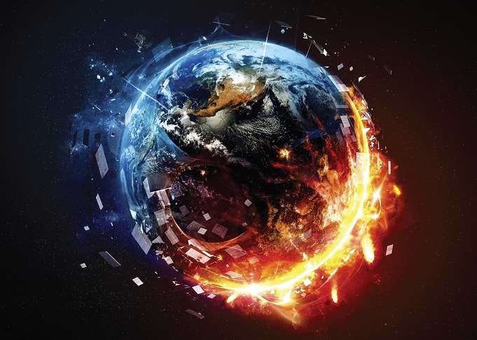Earth Exploding in Fire and Ice
