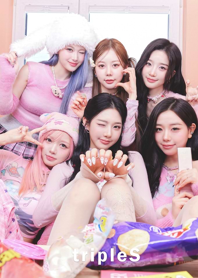 K-Pop Group TripleS in Pink Outfits