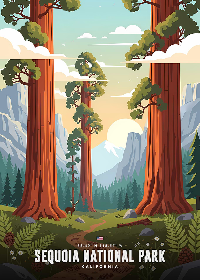 Sequoia National Park Vintage Poster